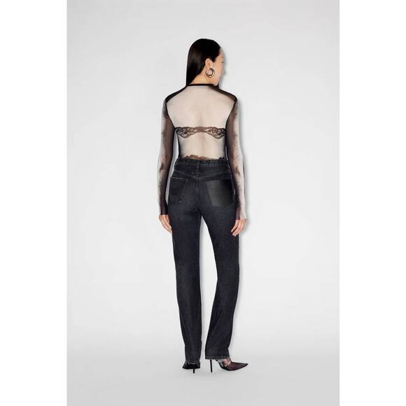 Jean Paul Gaultier Jean with Leather Pocket in Vintage Black 28 - Picture 4 of 4